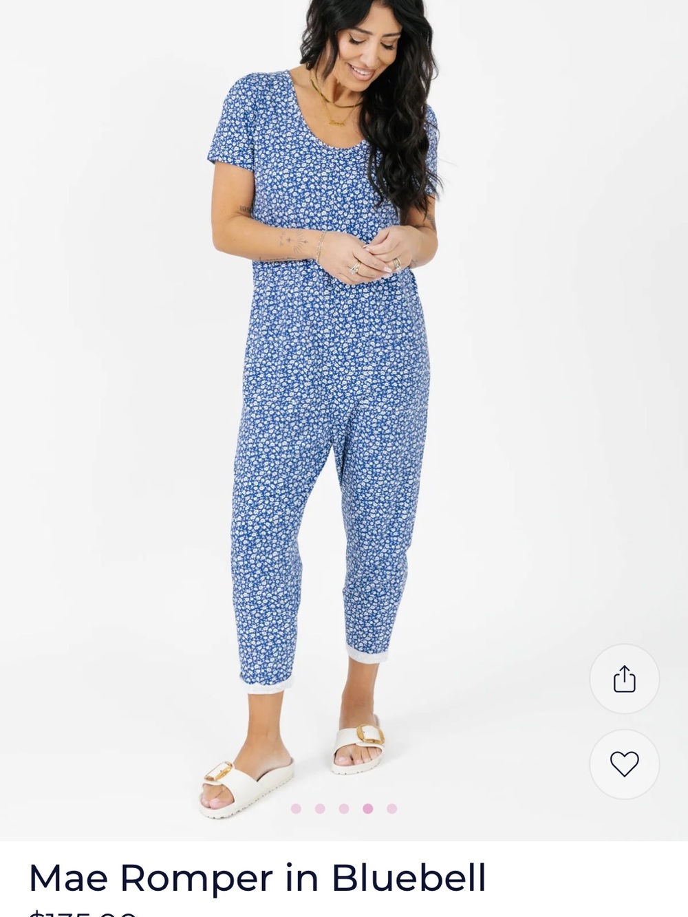 BNWT Smash + Tess Bluebell Floral Short-Sleeve Romper